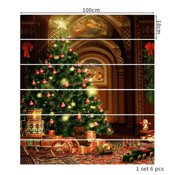 Julklappsdekaler för trappor - 3d - 3 kreativa avtagbara trappdekaler för julkorridoren för hemmet