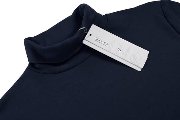 Slim Fit Rullekrave Trøjer til Mænd Basic Ensfarvet Strikket Pullover Navy blue