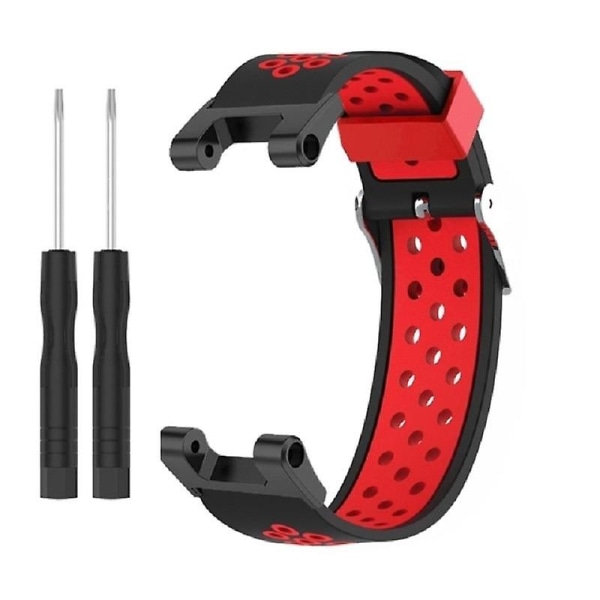 Dubbelfärgad 22mm ersättningssilikonrem för Huami Amazfit T-Rex(Pro)/Ares Black  Red