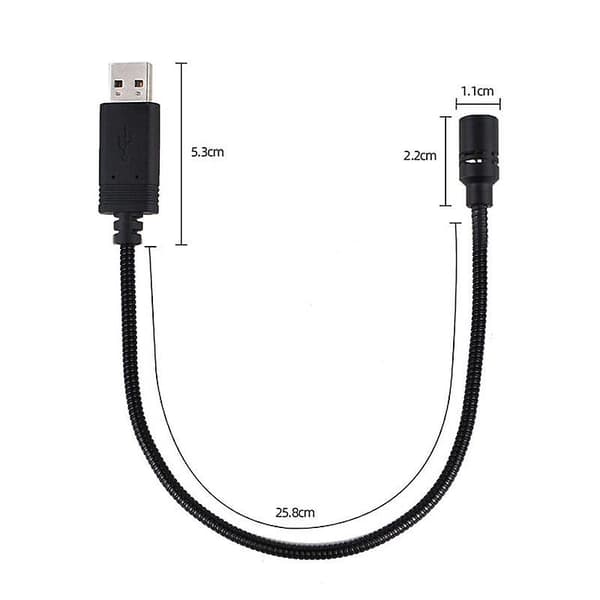 Mini USB-mikrofon för bärbar dator och stationär dator PC Kondensatormikrofon med svanhals Silver Grey
