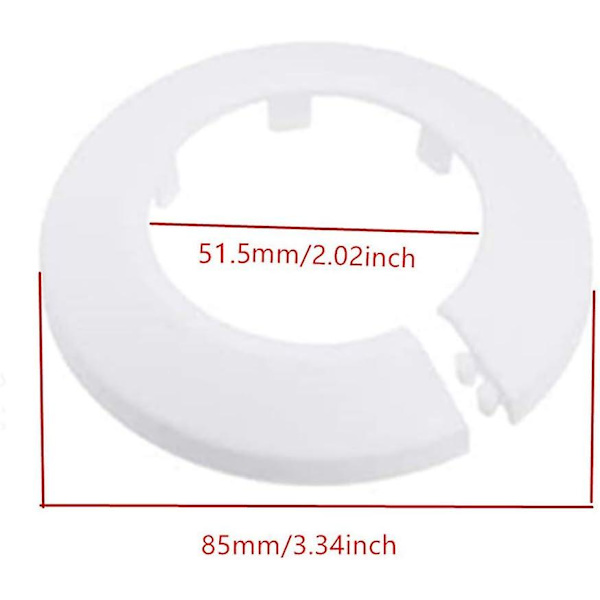 4 kpl Seinälaipan ulkohalkaisija Laippa Helppo asennus Muovinen patterin peitelevy Vesiputken viemärilinjan suojus Kaulus Seinäputken suojus Koristelu Pi White 50mm
