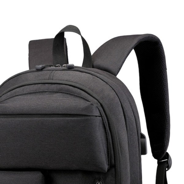 Ny ankomst Laptop Backpack, affärsresa med USB-laddningsport, vattenavvisande college-datorväska för kvinnor och män passar 15,6-tums bärbar dator Black