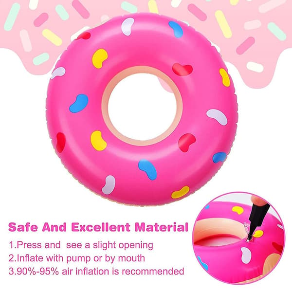 6 st uppblåsbara poolmunkar Mini Donut uppblåsbara leksaker Liten simring för barn style6