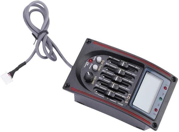 Gitarrpickup, 5-bands förförstärkare EQ LC-5 Equalizer Tuner Piezo Pickup för akustiska gitarrer