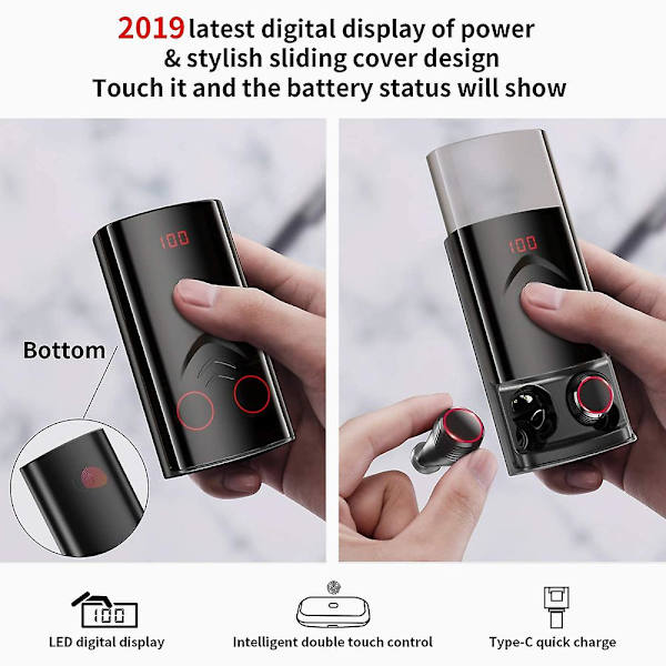 Aidot langattomat nappikuulokkeet, neuwit Bluetooth 5.0 Tws -kuulokkeet binauraalisella mikrofonilla, 28 tunnin toistoaika Hd Stereo Bass Mini In-ear -kuulokkeet, juoksuun, urheiluun, treeniin