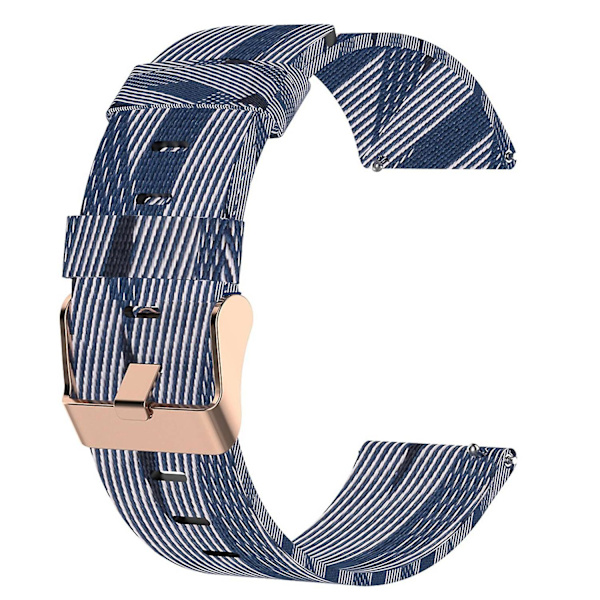 19mm urheilullinen kudottu kangasranneke Xiaomi Haylou Solar LS01/ID205/Willful SW021 nylonälykelloon Blue White Stripes