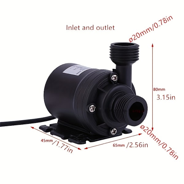 RV Vandpumpe Ultra-støjsvag DC 12V Mini Børsteløs Motor Nedsænkbar Vandpumpe 800L/T Have Bærbar 196.85 tommer Til Kølesystem Springvand Varmelegeme
