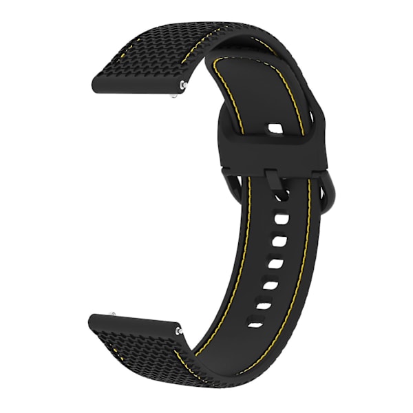 Silikoninen kellon ranneke tikkauksella Samsung Galaxy Watch 5 40mm/44mm/ Watch 5 Pro 45mm -kelloon Black Yellow Line
