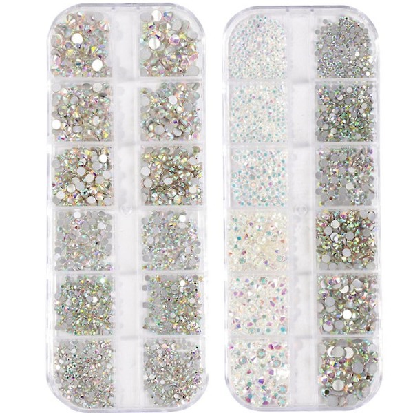 Nagelkonst Strassrunda Kristaller Glas Flatback För Diy Smyckestillverkning style 3