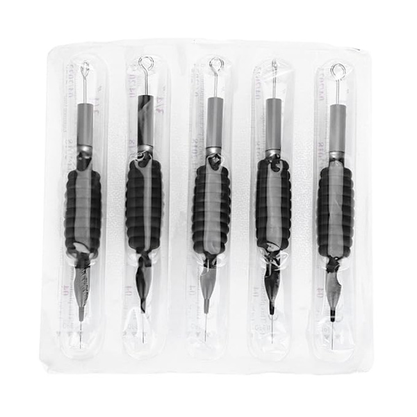 5 st Sterila Engångstatueringsnålar och Silikonrör Greppset 1RL 3RL 5RL 7RL 9RL Professionell Permanent Makeup Skönhetstatueringsverktygssats