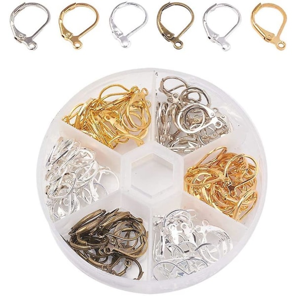 4 Farver 120 Stk Messing Øreringe Kroge Sølv/platinum/guld Bronze/antik Bronze