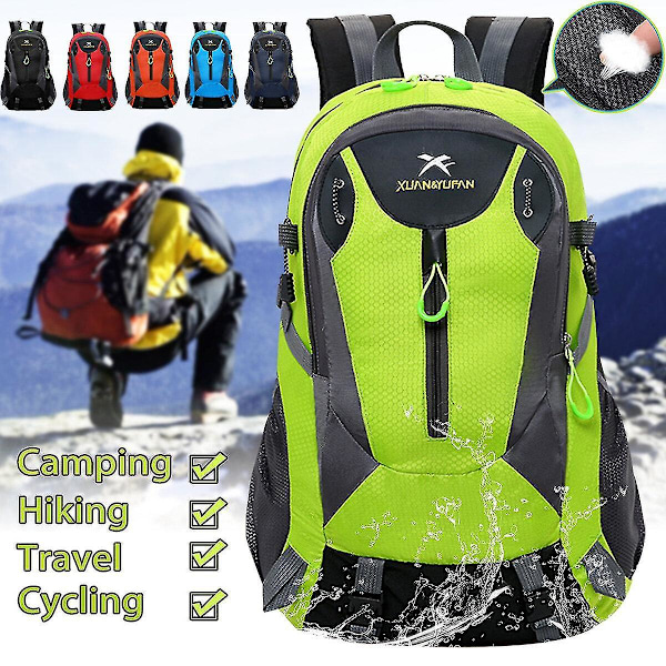 Ryggsekker Nylon Vanntett Ryggsekk Utendørs Reise Vandring Camping Bag Sportsbag
