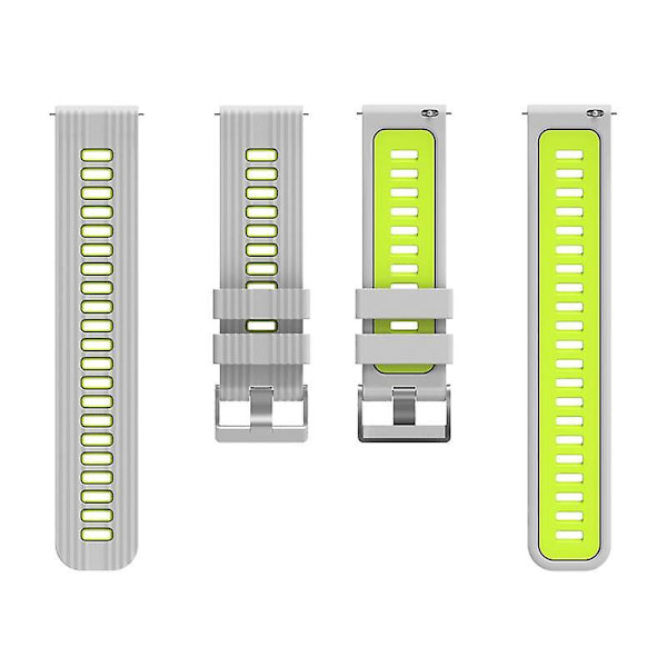 20mm Silikon Sportsreim For Galaxy Watch4/5/6 40mm 44mm/Watch6 Classic 43mm 47mm/Watch 5 Pro 45mm Grey Green