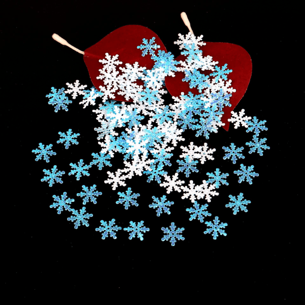 3000 st snöflingor konfetti vit och blå konstgjord snöflinga papper för jul vinterfest festliga dekorationer tillbehör