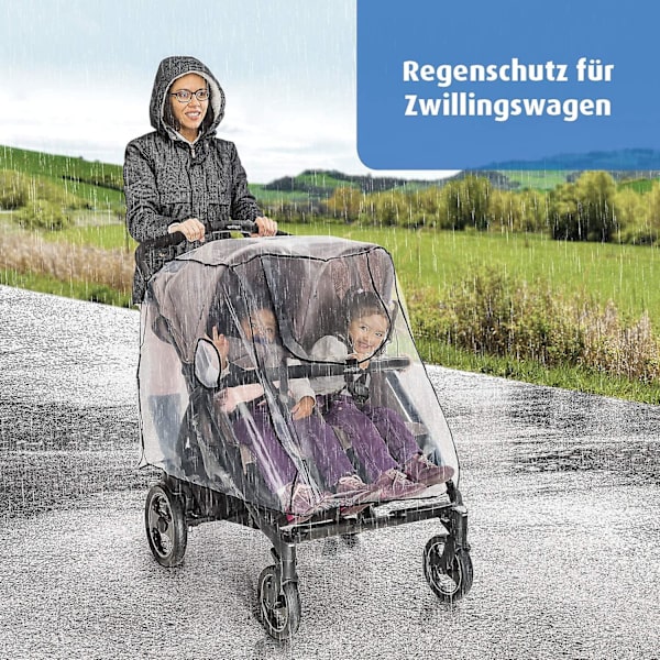 Regnskydd för dubbel barnvagn