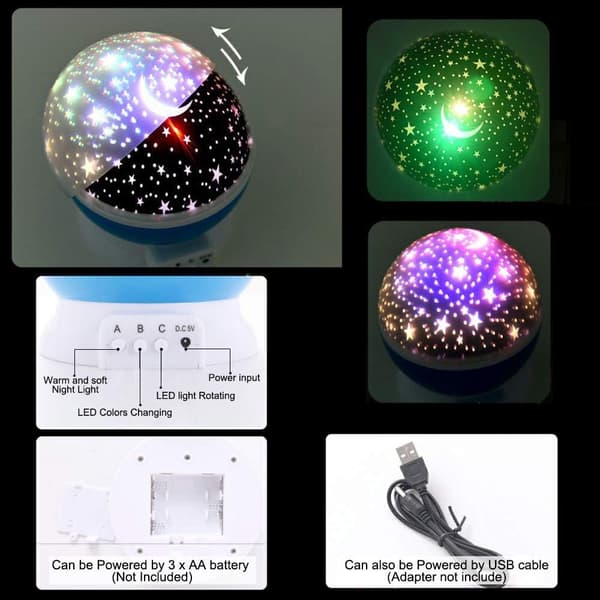 360  Led Starlight, Starlight Projector Star Sleeping Aid Baby Night Light För Barn