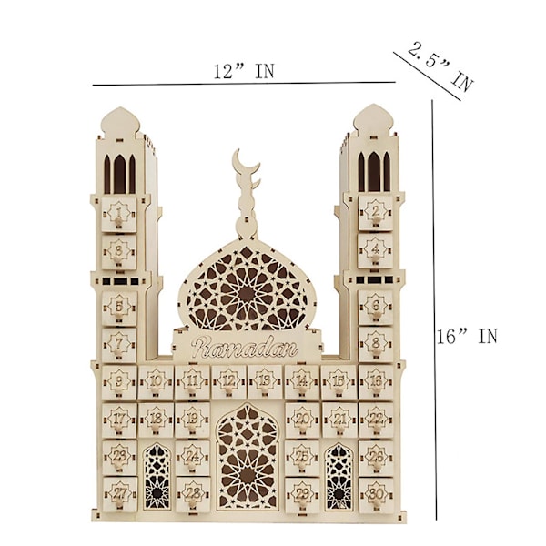 Bedste Rabat Eid Ramadan Mubarak Dekor Adventskalender 2023 LED Lys Islamisk Slot Ramadan