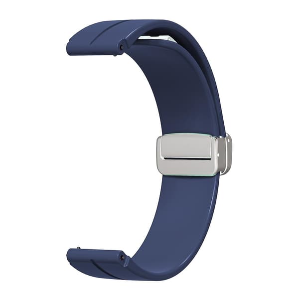 Til Keep B4/Huawei Watch Fit Mini Urrem 16mm Silikone Armbåndsrem, Sølv Foldespænde Midnight Blue