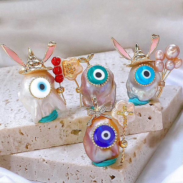 360 stk. onde øje perler glas 4 farver håndlavede lampwork perler flade runde glas onde øje perletråde