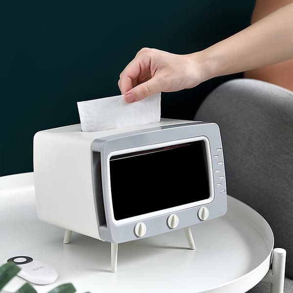 Retro TV-formad servettbehållare, enkel för kök, vardagsrum, kontor, sovrum