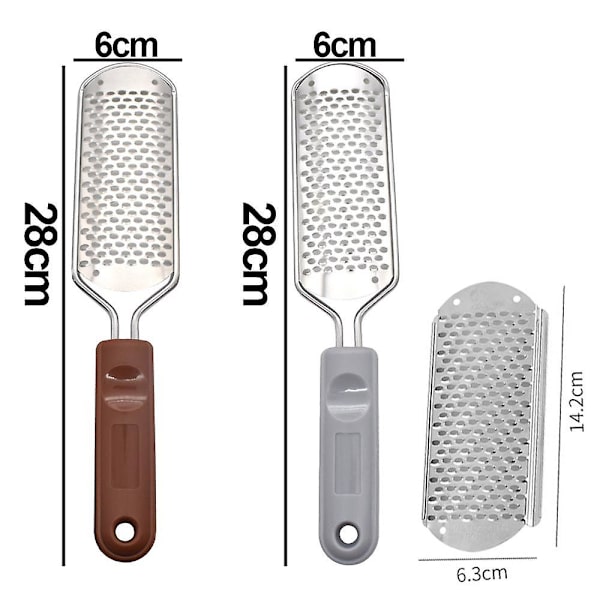 2 Fotrasper i metall (fotfil) + 1 gratis erstatningsblad 1brown * 1gray handle* 1 file large hole