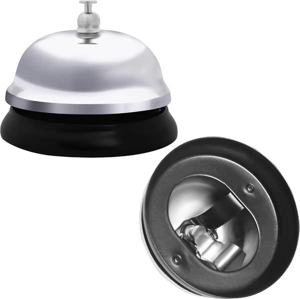 Belle Vous Chrome Serviceklocka (4-pack) - 6 cm diameter - Metall Silver Bell för hotellreception, concierge-service