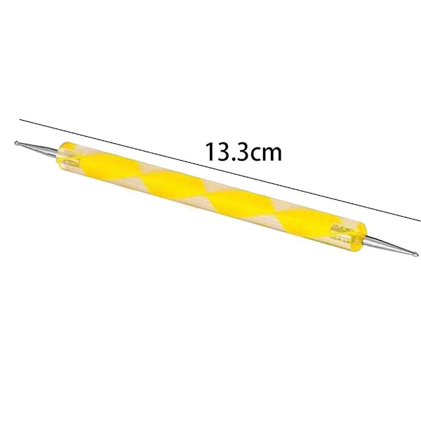 Dubbelsidig prickpenna nagelkonst strass spetsar manikyr pedikyr kit diy marmorering prickpenna nagelkonst design målarverktyg blandad färg