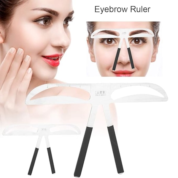 Professionel Øjenbryns Skabelon - Formende Stencils Makeup Permanent Tatovering Øjenbryn Balance Lineal Dame Regel Make-up Værktøj Naturlig Effekt og Simpel