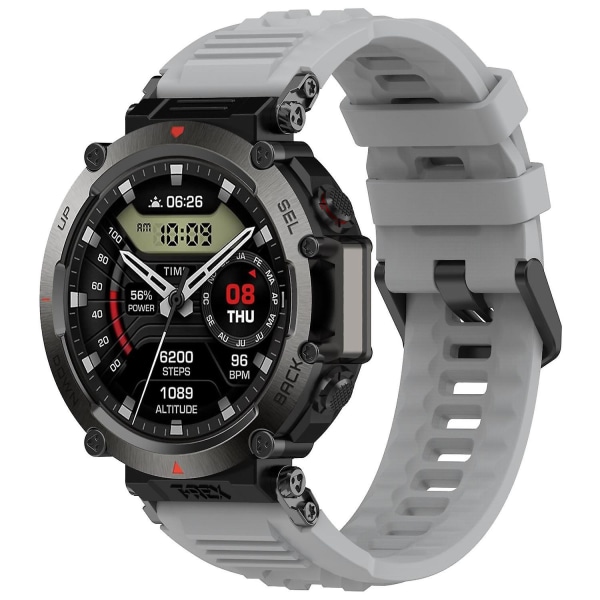 Silikon Klokkereim Justerbart Armbånd For Huami Amazfit T-rex Ultra A2142 Grey