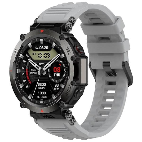Silikoninen kellon ranneke säädettävä ranneke Huami Amazfit T-rex Ultra A2142 -kellolle Grey