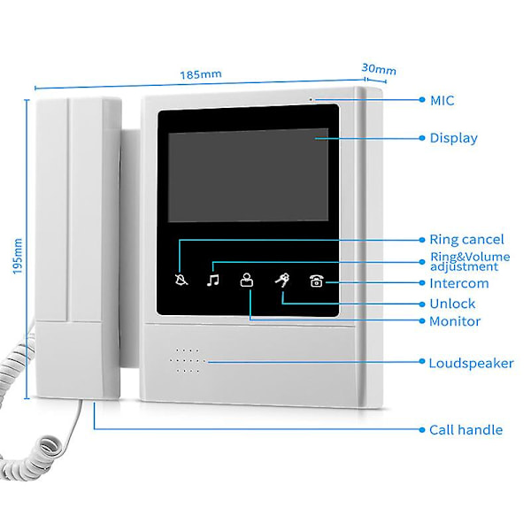 Video Ringeklokke Kamera Visuel Intercom Nattevision Tovejs Intercom Video Dørtelefon Video Dørindgang Telefonopkald 168 m4