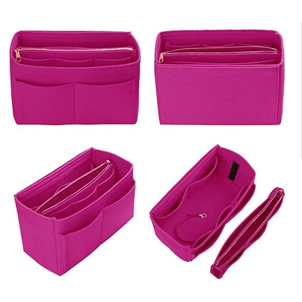 2023 Ny Beste Rabatt Reiseorganisator Håndveske Filtveske Tote Liner Veske Pung Innlegg Kvinner 3 Størrelser Pink 26*13*16
