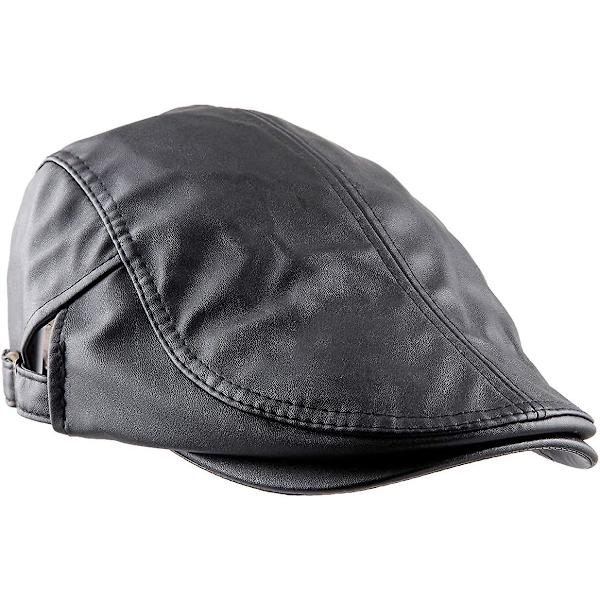 Lierihattu miehille. PU-nahkainen Newsboy Lakki Cabbie Ivy Gatsby Baretti Hattu Autoiluun Black
