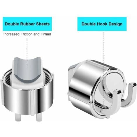 (Grå) Justerbar diameter krom duschhuvudhållare 16-27MM