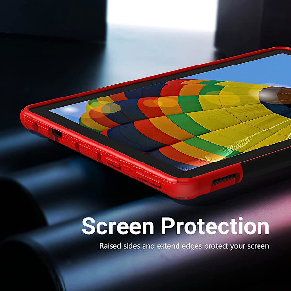 Til F I R E Hd 10 Tablet Cover 2021, Robust Dobbelt Lag Stødsikkert Slagfast Støtteben Beskyttelsescover Kompatibelt Med Fire Hd 10 Cover & 10 Red