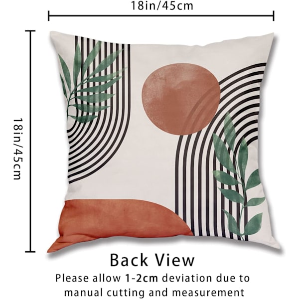 Mid Century Modern Pynteputetrekk Abstrakt Boho Putetrekk Geometrisk Minimalistisk Dekorativt Putetrekk 45x45 cm Sett med 4 for Sofa Hjem Sofa