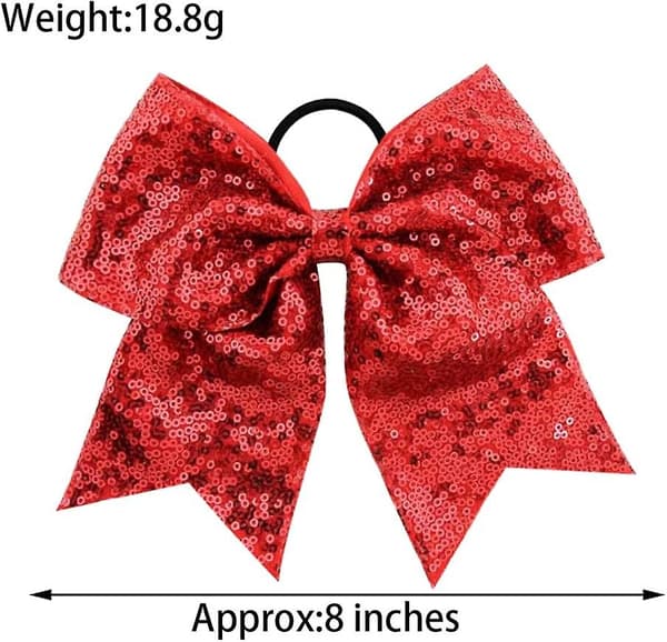 4 st Cheer Bows Jumbo Cheerleading Bows Stora Hår Bågar Med Elastisk Ponytail