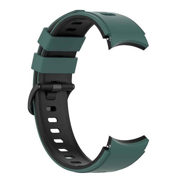 Tvåfärgad silikonrem för Galaxy Watch4/5/6 40mm 44mm/Watch6 Classic 43mm 47mm/ Watch 5 Pro 45mm Olive Green Black