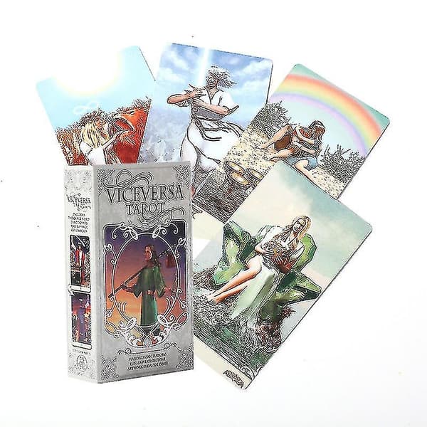 Vice Versa Tarotkortlek och Guidebok Kort Öde Spådomsspel Tarotlek för Fest Semesterpresent Brädspel 78st Tt40