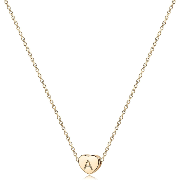 Tiny Gold Initial Heart Necklace-14k guldfyllt Handgjorda läckra personliga brev Hjärta Choker Halsband present till kvinnor Halsband Smycken