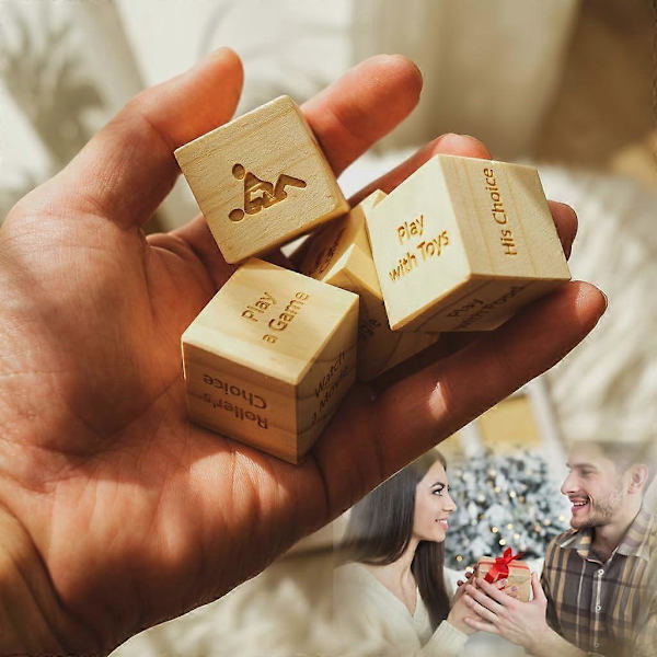 Date Night Tärningar After Dark Edition, Trä Date Night Tärningsspel, 1 Set Date Night Tärningskit, Romantiska Trä Par Date Night Idéer, Date Night Tärningar för