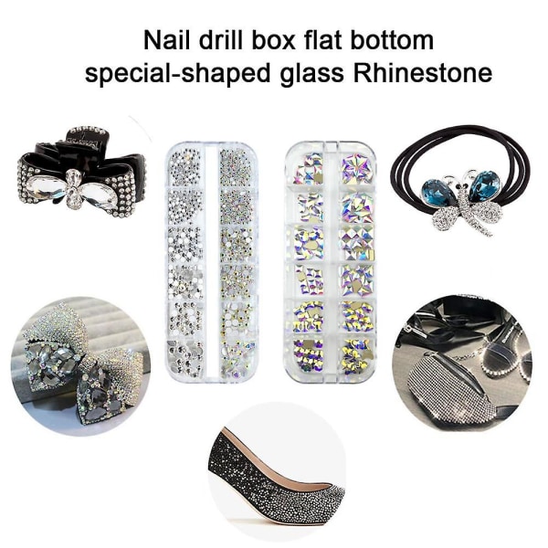 Krystall Rhinestones Flat Back 3D-steiner for Negledekorasjonshåndverk style 4