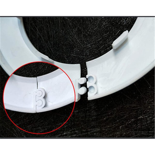 Seinälaipan helppo asennus muovinen patterin peitelevy vesiputken viemärilinjan suojus kaulus seinäputken suojus koristelu putken kaulukset, putken kaulussuoja White 2.363.0inch
