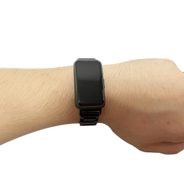 Tre Perler Rustfrit Stål Urrem til Huawei Band 7, Udskiftningsrem med Foldespænde Rose Gold
