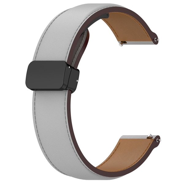 20 mm fällbart läderspänne klockband för Samsung Galaxy Watch6 40 mm 44 mm/Watch6 Classic 43 mm 47 mm Grey