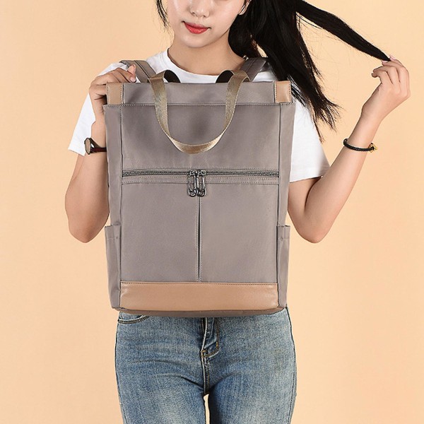 Damkonvertibel Tote Daypack Laptop Ryggsäck College Skola Resväska Casual Väska Passar 14 Tums Laptop Khaki