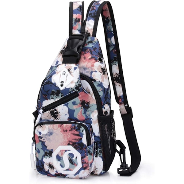 Skolväska Bröstväska Pojkar/Flickor Axelväska Män Kvinnor Portfölj Slungväska Ryggsäck Axelväska Resa Sport Crossbody Väska Vattentät Polyester,flowe
