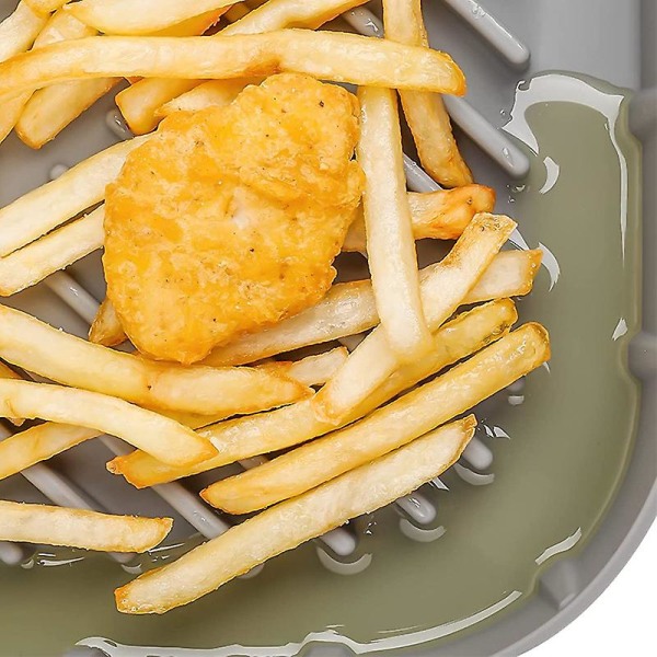 2 kpl neliönmuotoisia silikonisia airfryer-vuokia, uudelleenkäytettäviä, elintarviketurvallisia silikonisia airfryer-astioita, uunitarvikkeita