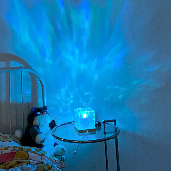 Water Ripple Night Light - Ocean Wave-projektor, Ocean Wave-ljus, projektorlampa, omgivande belysning för inredning i spelrum i sovrummet, Cool Wall LED