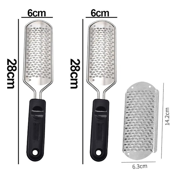 2 Fotrasper i metall (fotfil) + 1 gratis erstatningsblad 2black tang file * 1 file small hole